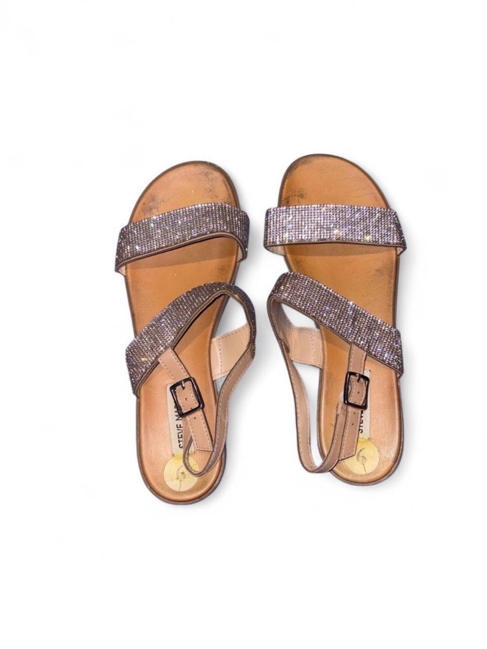 Steve Madden Rose Gold Glitter Strap Sandals